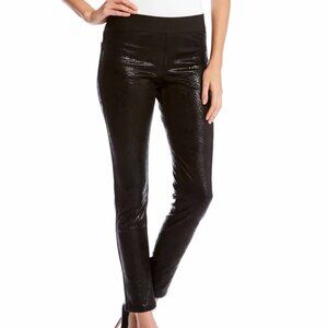 Karen Kane Women's Black Faux Leather Snakeskin Print Jeggings Size Small Sexy